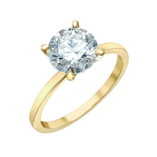 1.65 Carat Wedding Ring in 14k Yellow Gold - BellemareDugasJoaillerie