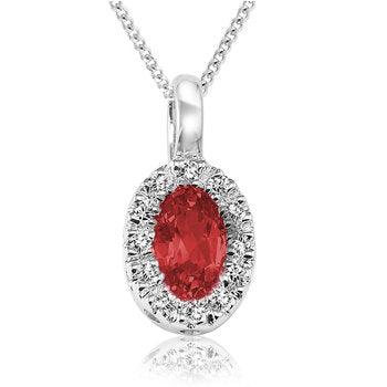 white gold, ruby, diamond, necklace, pendant