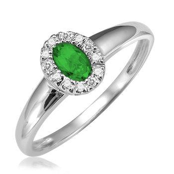 white gold, diamond, emerald, ring