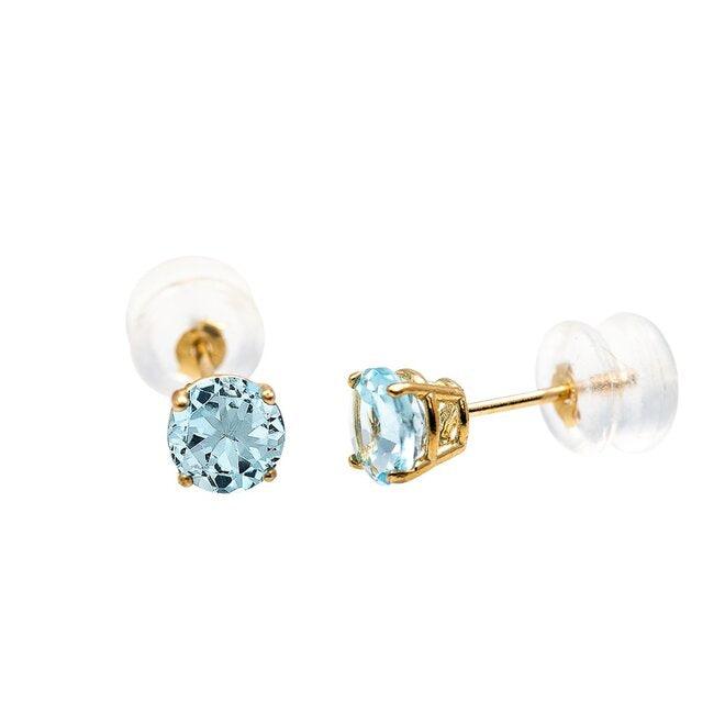 yellow gold, aquamarine, earrings