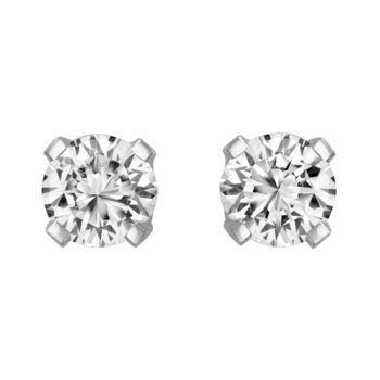 14K White Gold and Diamonds 1.00 Carat Screw back stud Earrings - BellemareDugasJoaillerie