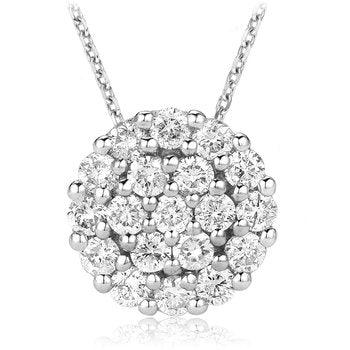 14k Pendant White Gold and Diamonds - BellemareDugasJoaillerie