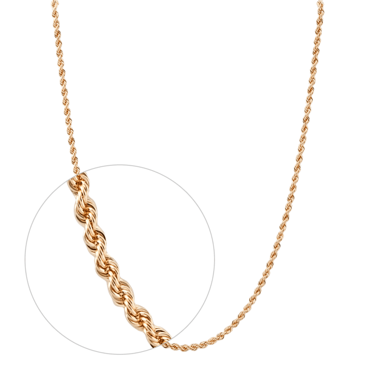 Twisted 14k gold chain 18 inch 2mm - BellemareDugasJoaillerie