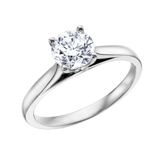 1.00 Carat Wedding Ring 14k White Gold - BellemareDugasJoaillerie