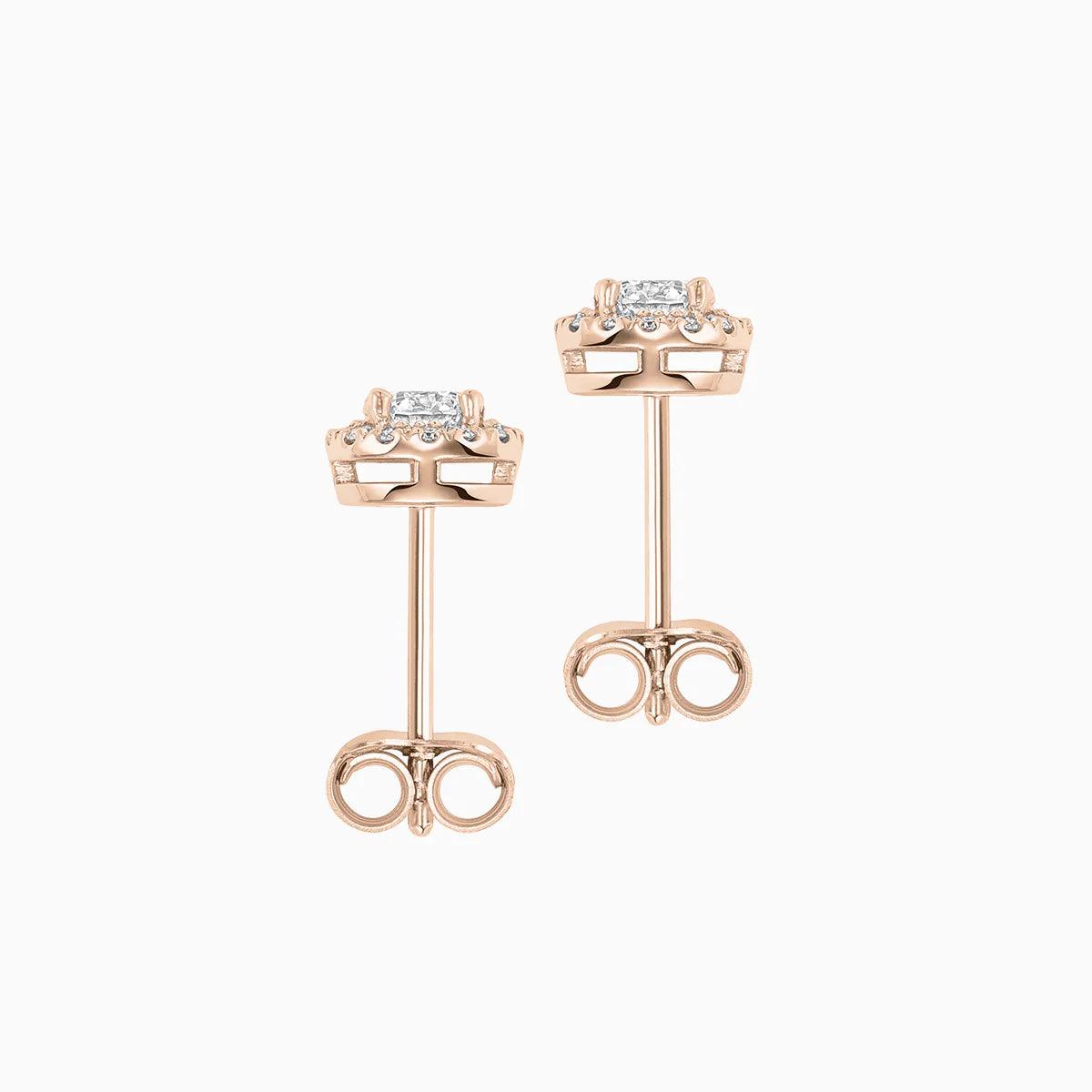 Diamond Earrings, Diamond, Gold, Gold Earrings, Earrings, 18k Gold, Pink Gold