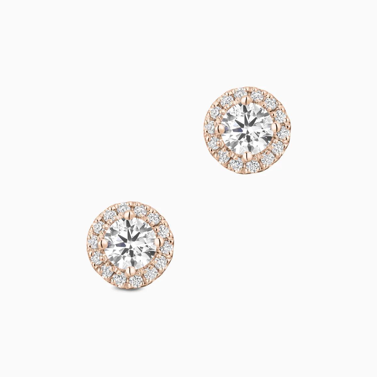 Diamond Earrings, Diamond, Gold, Gold Earrings, Earrings, 18k Gold, Pink Gold