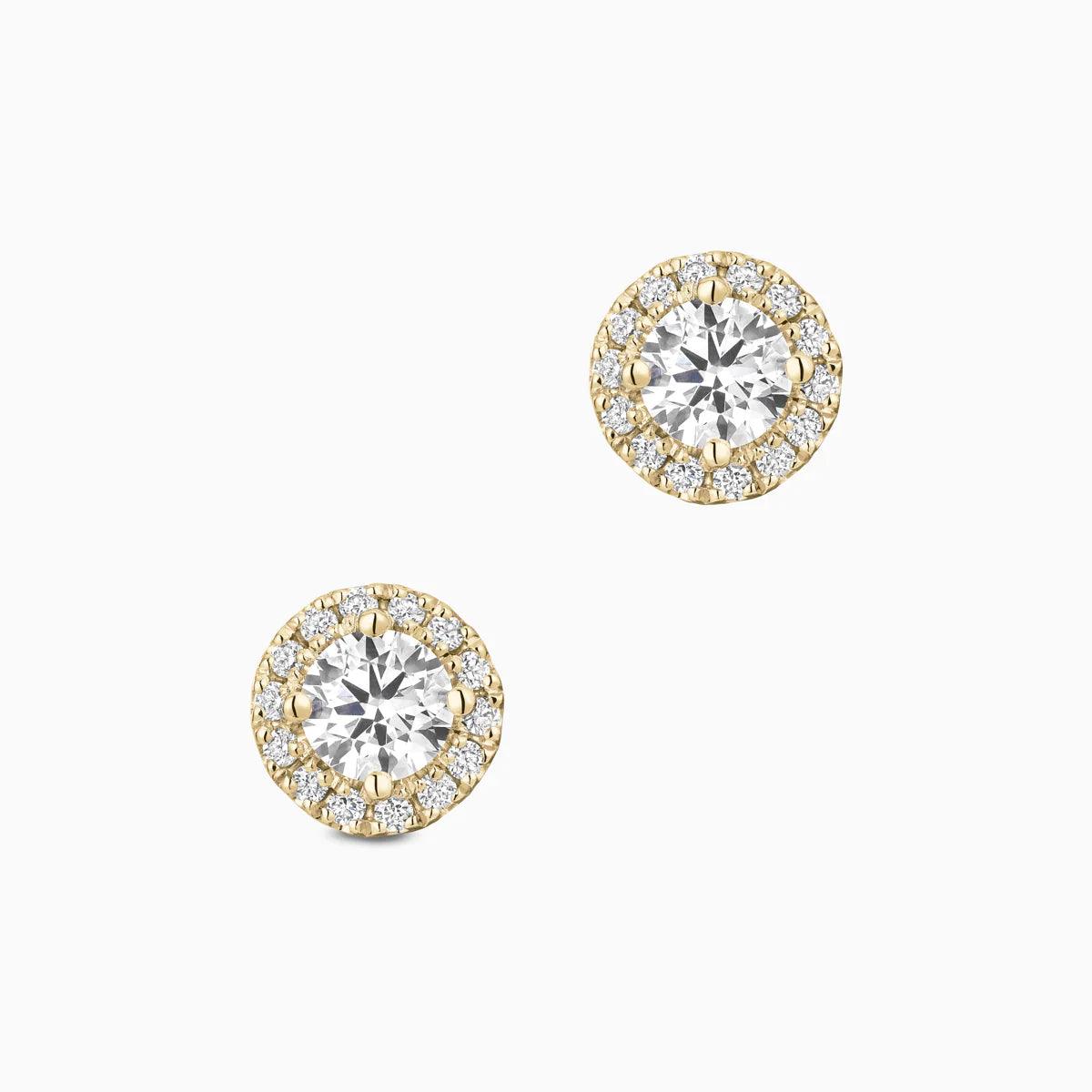 Celestial Diamond Halo Studs Earrings - BellemareDugasJoaillerie