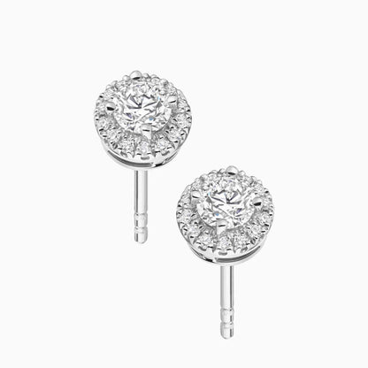 Celestial Diamond Halo Studs Earrings - BellemareDugasJoaillerie