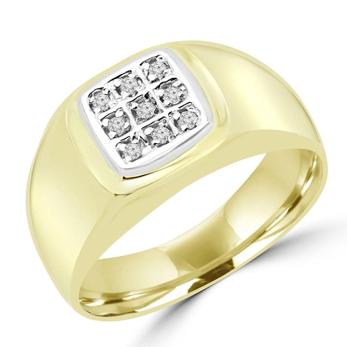 Diamond, ring, yellow gold, men