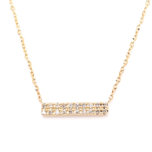 Diamond Bar Necklace in 14k Yellow Gold - BellemareDugasJoaillerie