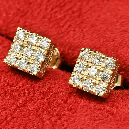 10k Gold, Yellow Gold, Gold, Gold earring, earrings, diamond, diamond earrings