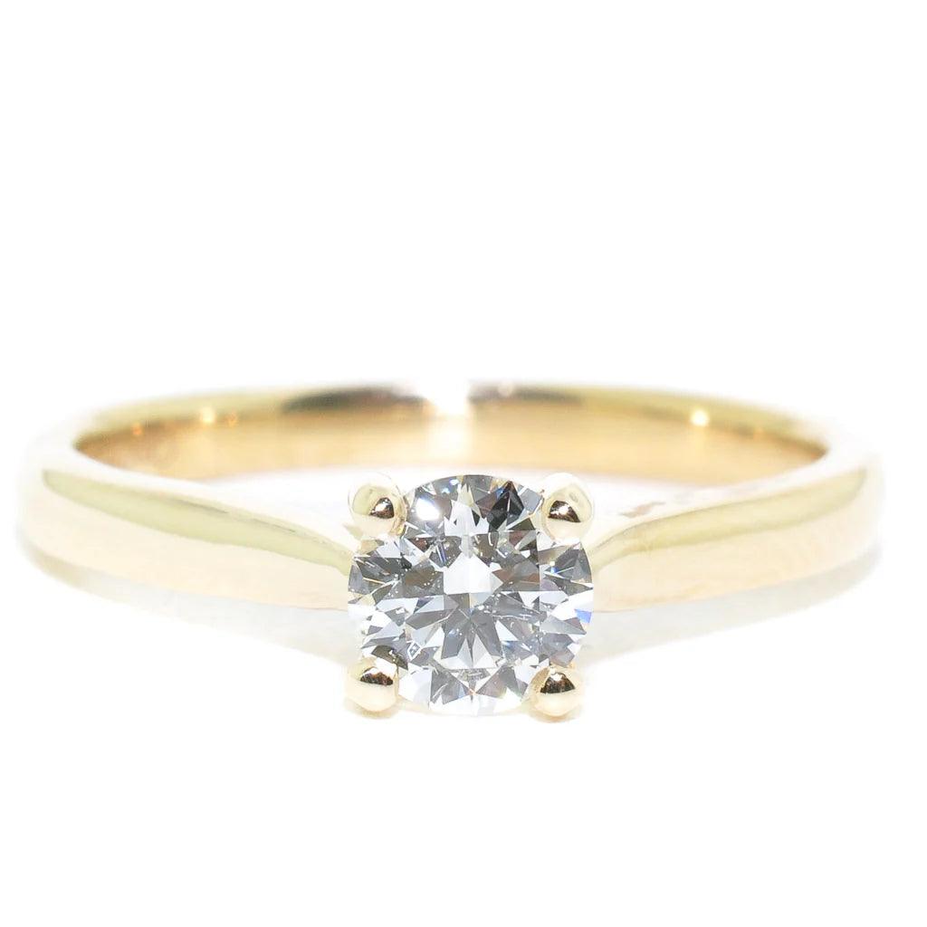 Diamond Engagement Ring 0.5 Carat in 14k Yellow Gold - BellemareDugasJoaillerie