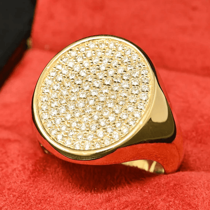 Diamond Pavé Display Ring in Yellow Gold - BellemareDugasJoaillerie