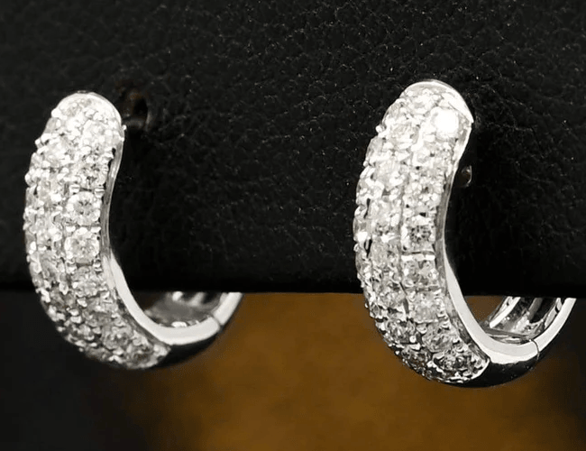 10k Gold, White Gold, Gold, Gold earring, earrings, diamond, diamond earrings