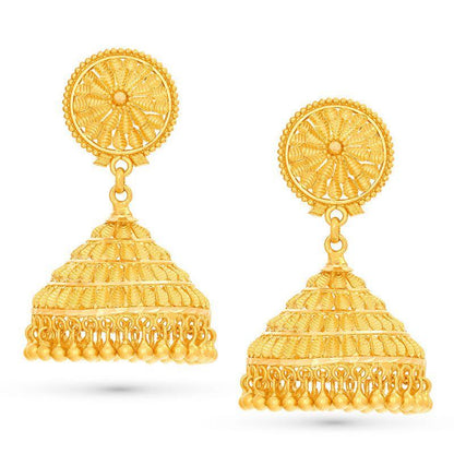 Filigree Bell Jhumkas in 22k Gold - BellemareDugasJoaillerie