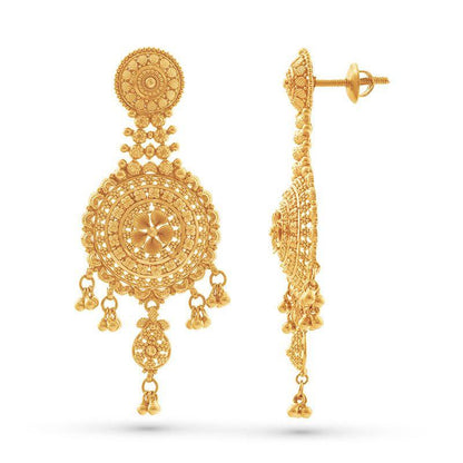 Filigree Dangle Chand Bali in 22k Gold - BellemareDugasJoaillerie