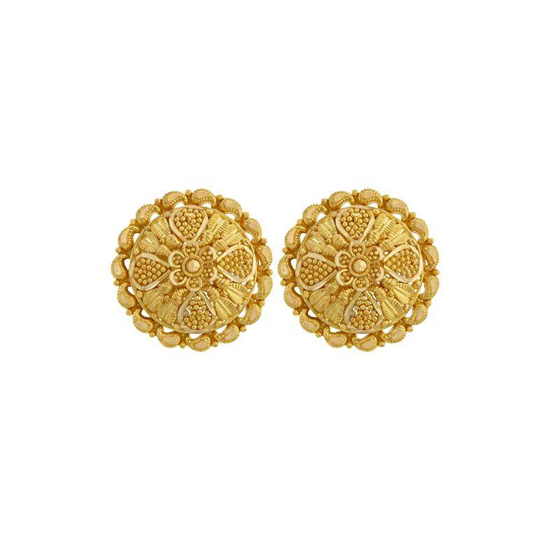 Floral stud earrings in 22k Gold - BellemareDugasJoaillerie