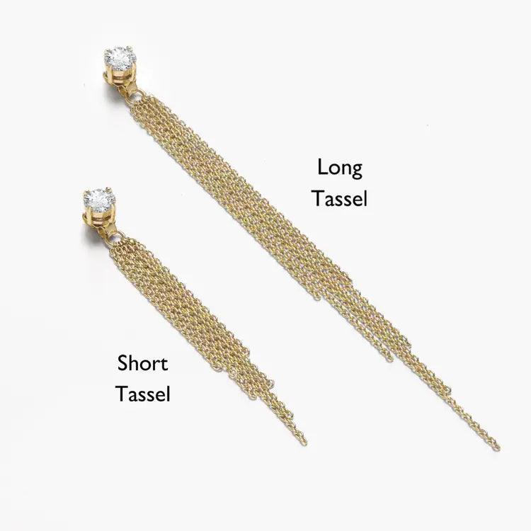 Free Chain Long Tassel Stud Earrings