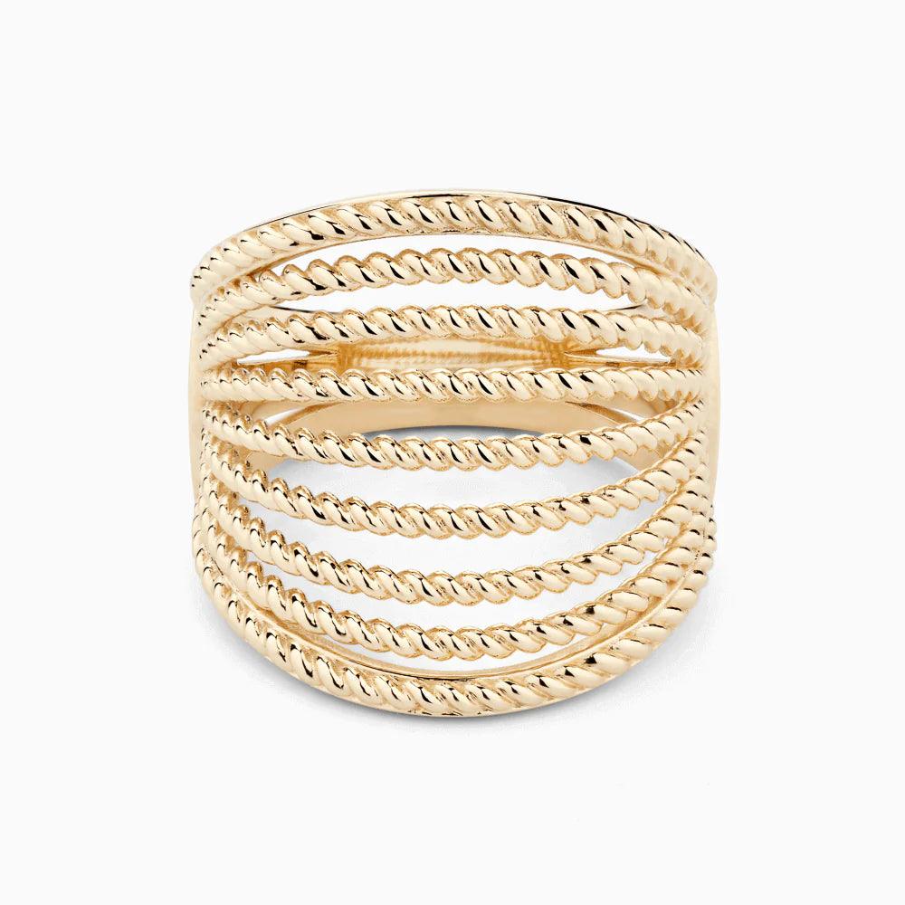 Golden Arcadia Cuff Ring in 18k Yellow Gold - BellemareDugasJoaillerie