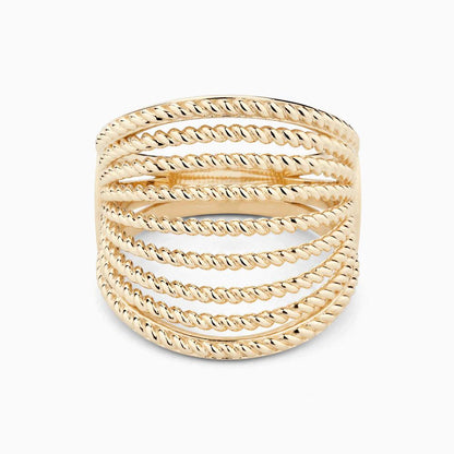 Golden Arcadia Cuff Ring in 18k Yellow Gold - BellemareDugasJoaillerie