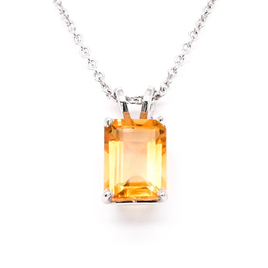 gold, white gold, 10k gold, gold chain, pendant, gold pendant, citrine, citrine necklace, citrine pendant