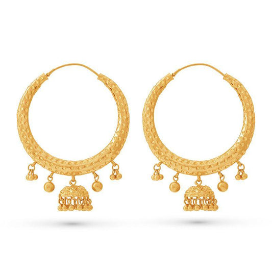 Grandiose Jhumka Hoop Earrings in 22k Gold - BellemareDugasJoaillerie