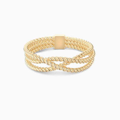 Interlaced Twisted Gold Ring in 18k Yellow Gold - BellemareDugasJoaillerie