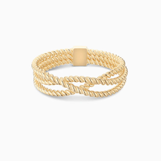 Interlaced Twisted Gold Ring in 18k Yellow Gold - BellemareDugasJoaillerie