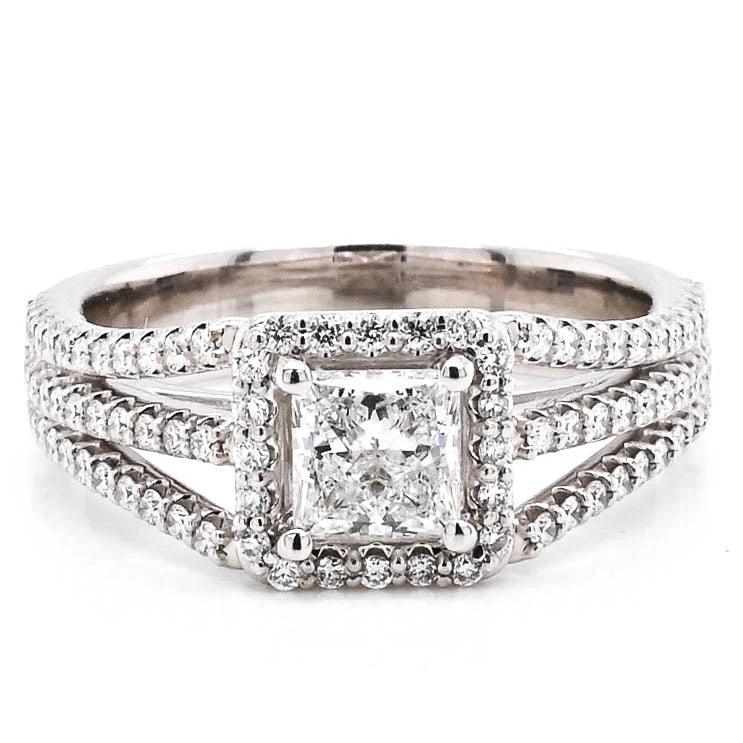 Northern Elegance Princess Cut Diamond Engagement Ring 1.23CT - BellemareDugasJoaillerie