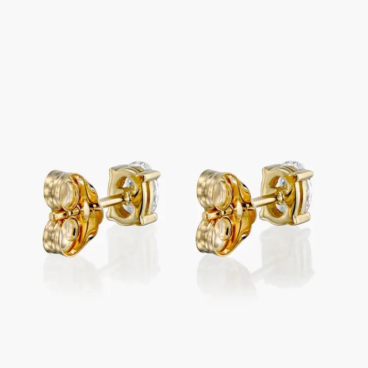 Diamond Stud Earrings 14k Solid Gold