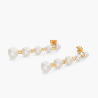 Earrings, Gold, gold earrings, pearls, pearl earrings, zircon, zircon earrings