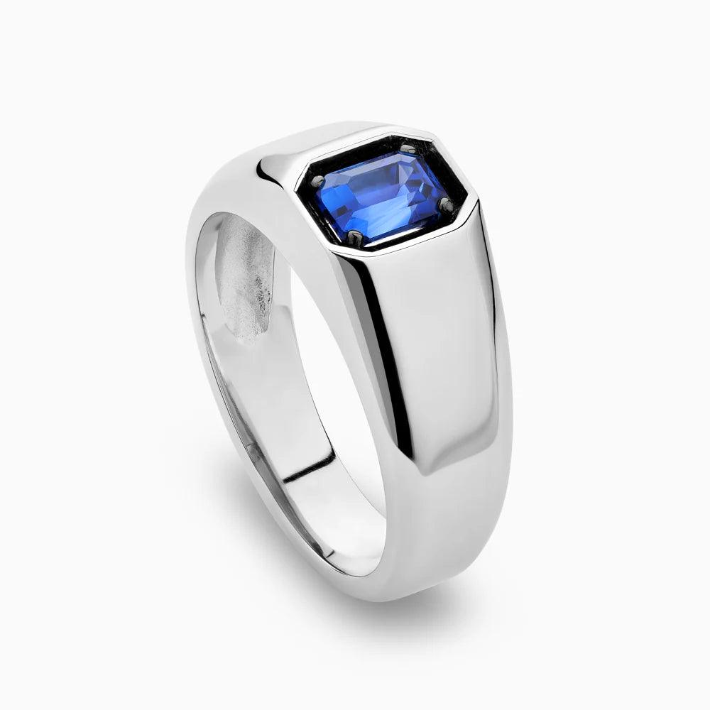 Blue sapphire, sapphire, Platinium, Platinium ring, ring, men's ring, wedding ring, engagement ring