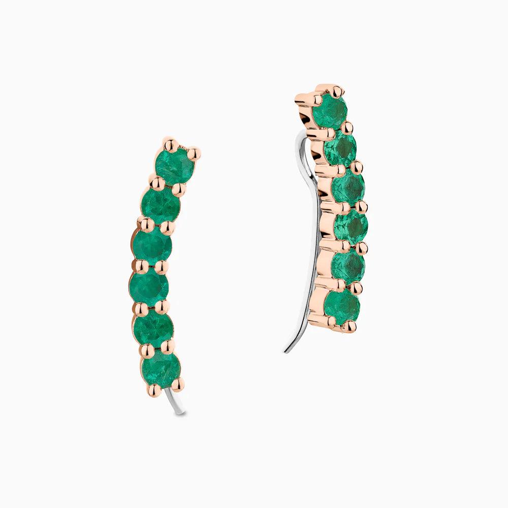 Emerald Earrings, Gold Earrings, Gold, emerald, earrings, 14k gold, Rose gold