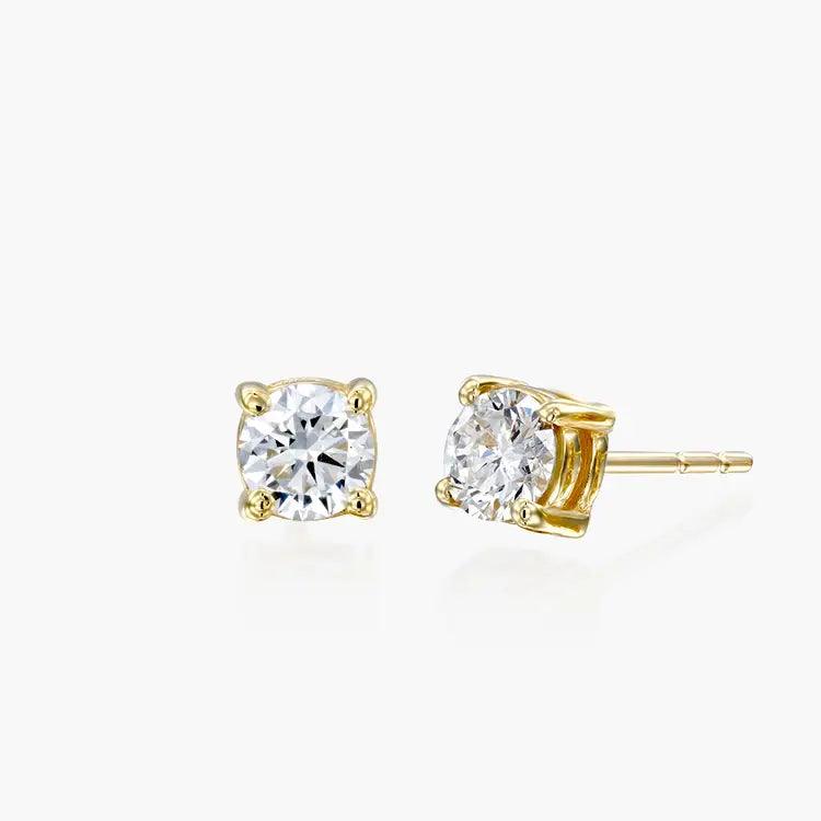 Diamond Stud Earrings 14k Solid Gold - BellemareDugasJoaillerie