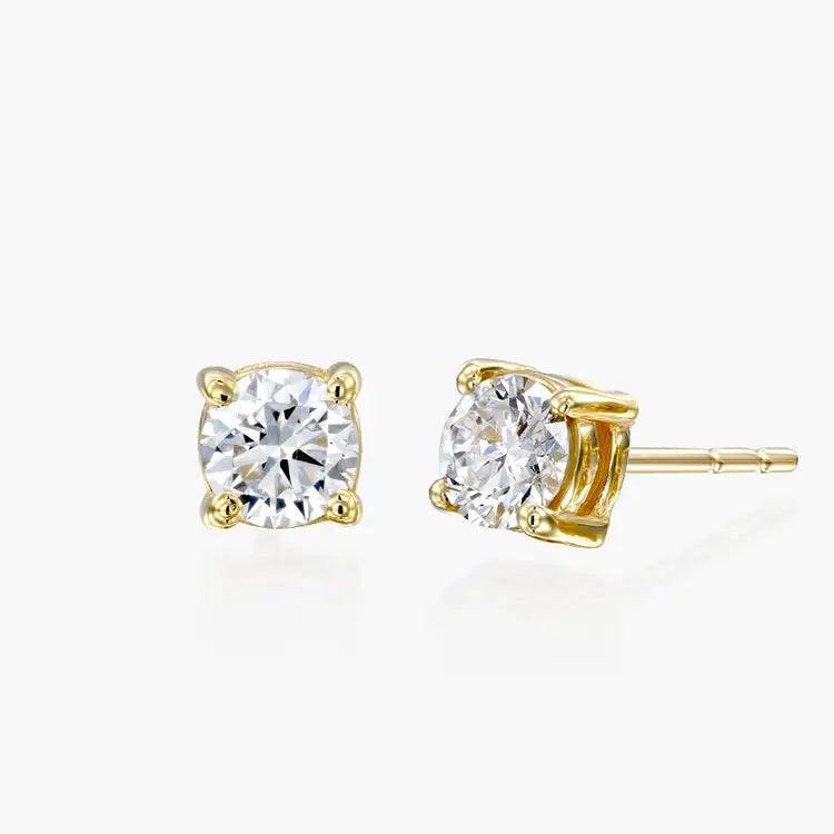 Diamond Stud Earrings 14k Solid Gold - BellemareDugasJoaillerie