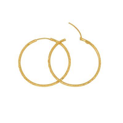 Stately Textured Hoops Earrings in 22k Gold - BellemareDugasJoaillerie