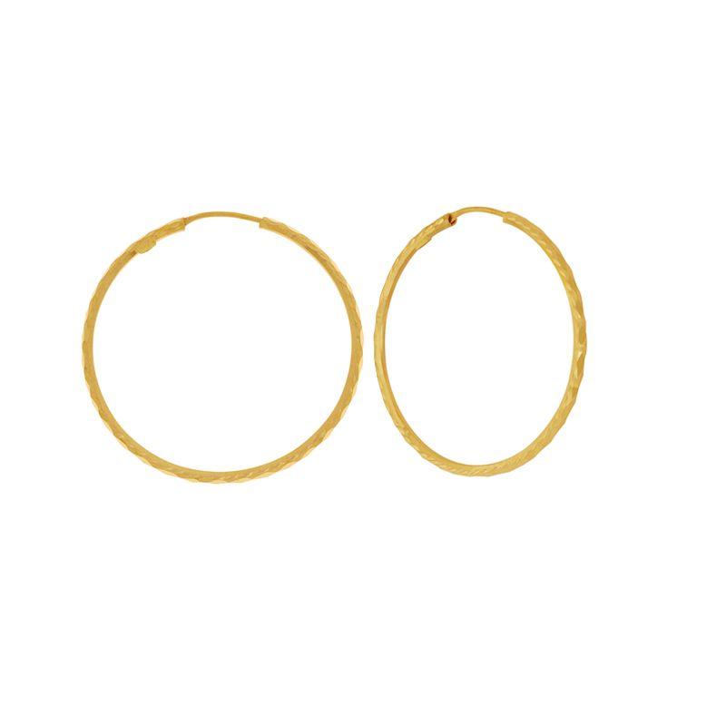 Stately Textured Hoops Earrings in 22k Gold - BellemareDugasJoaillerie