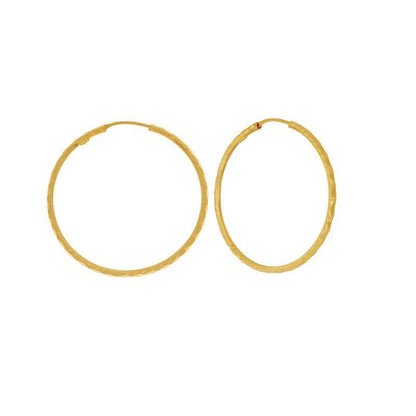 Stately Textured Hoops Earrings in 22k Gold - BellemareDugasJoaillerie