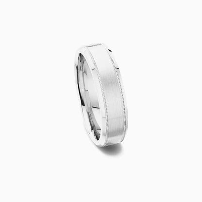 The Regal Beveled Milgrain Wedding Band - BellemareDugasJoaillerie