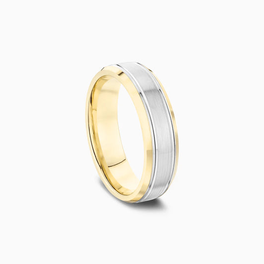 The Sovereign Dual-Tone Wedding Band in 18k Gold - BellemareDugasJoaillerie