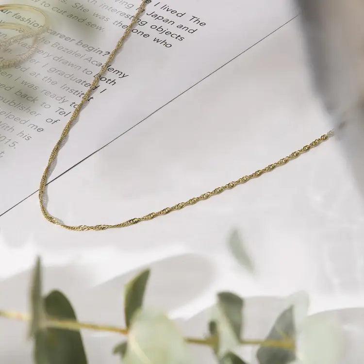 Twist Chain Necklace in 14k Yellow Gold - BellemareDugasJoaillerie