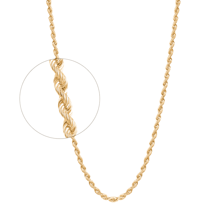 Yellow Gold chain 10k 24 inch 4mm - BellemareDugasJoaillerie